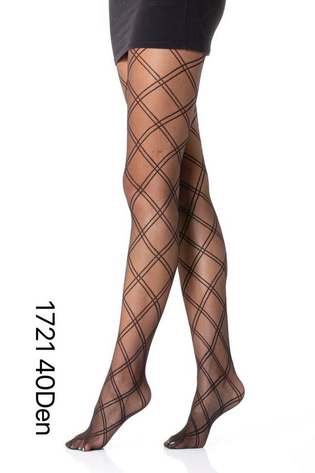 COFI 1453 Strümpfe Damen Strumpfhose 40 Den durchsichtig Baumwollzwickel Schwarz von COFI 1453