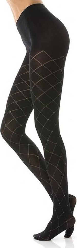 COFI 1453 Strumpfhose Strumpfhose schwarz Glitzer, Strumpfhose Punkte 120 DEN von COFI 1453