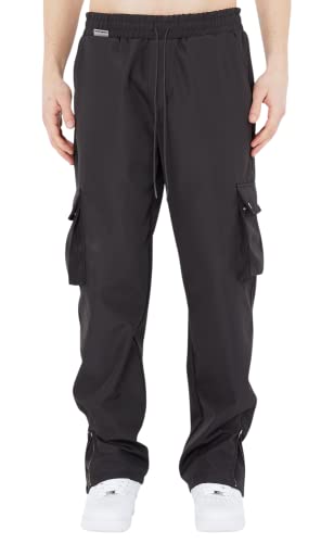 Cofi Jogginghose viele Taschen Jogger seitlich zu öffnen Oversize Herrenhose XL Schwarz von COFI 1453
