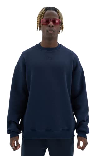 Cofi Unisex Oversize Sweatshirt mit Rundhalskragen | Basic Pullover aus hochwertiger Baumwolle | M Dunkelblau von COFI 1453