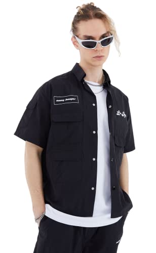 Ossy Homer Hemd Polyester Los Angeles Freizeithemd L Schwarz von COFI 1453
