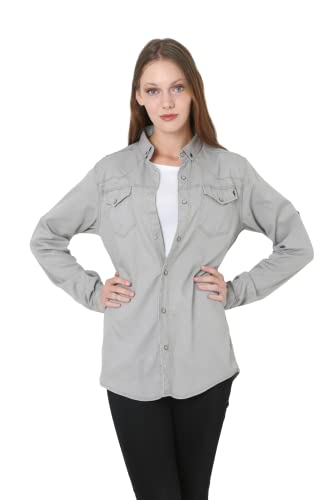 cofi1453 Megaman Jeans Damen Hemdjacke Jeanshemd Freizeithemd Moderne Bluse Premium Oversize D-5187 XL Hellgrau cofi1453 Megaman Jeans Damen Hemdjacke Jeanshemd Freizeithemd Moderne Bluse Premium Oversize D-5187 XL Hellgrau von COFI 1453
