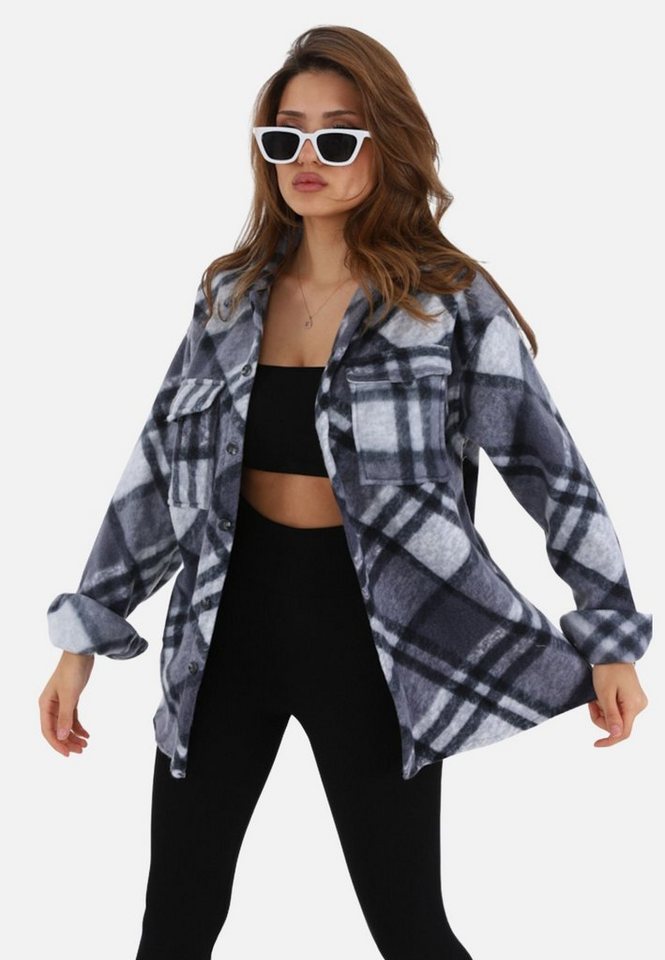 COFI Casuals Hemdjacke Damen Fleecejacke Hemdjacke Hemdbluse von COFI Casuals