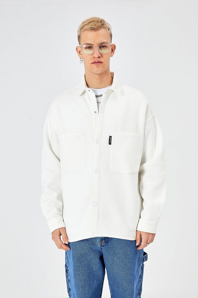 COFI Casuals Hemdjacke aus Baumwolle in Oversize Fit Übergangsjacke von COFI Casuals
