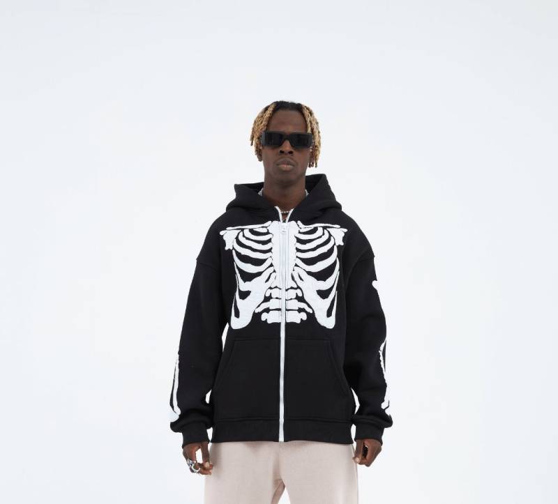 COFI Casuals Hoodie Herren Hoodie mit stickerei Skelett Zipper Baumwolle Jacke COFI Casuals Hoodie Herren Hoodie mit stickerei Skelett Zipper Baumwolle Jacke von COFI Casuals