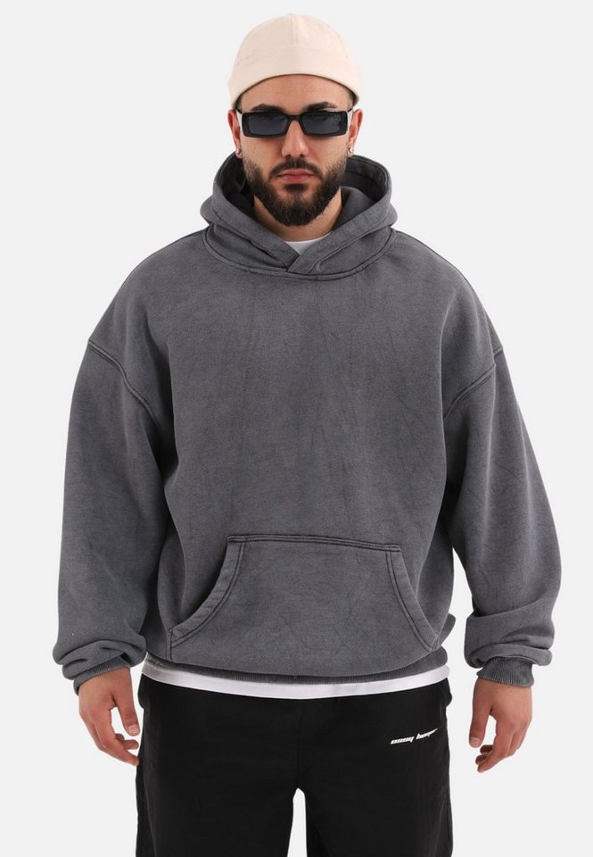 COFI Casuals Hoodie einfarbiger Washed Basic Oversized Hoodie, Premium Herren von COFI Casuals