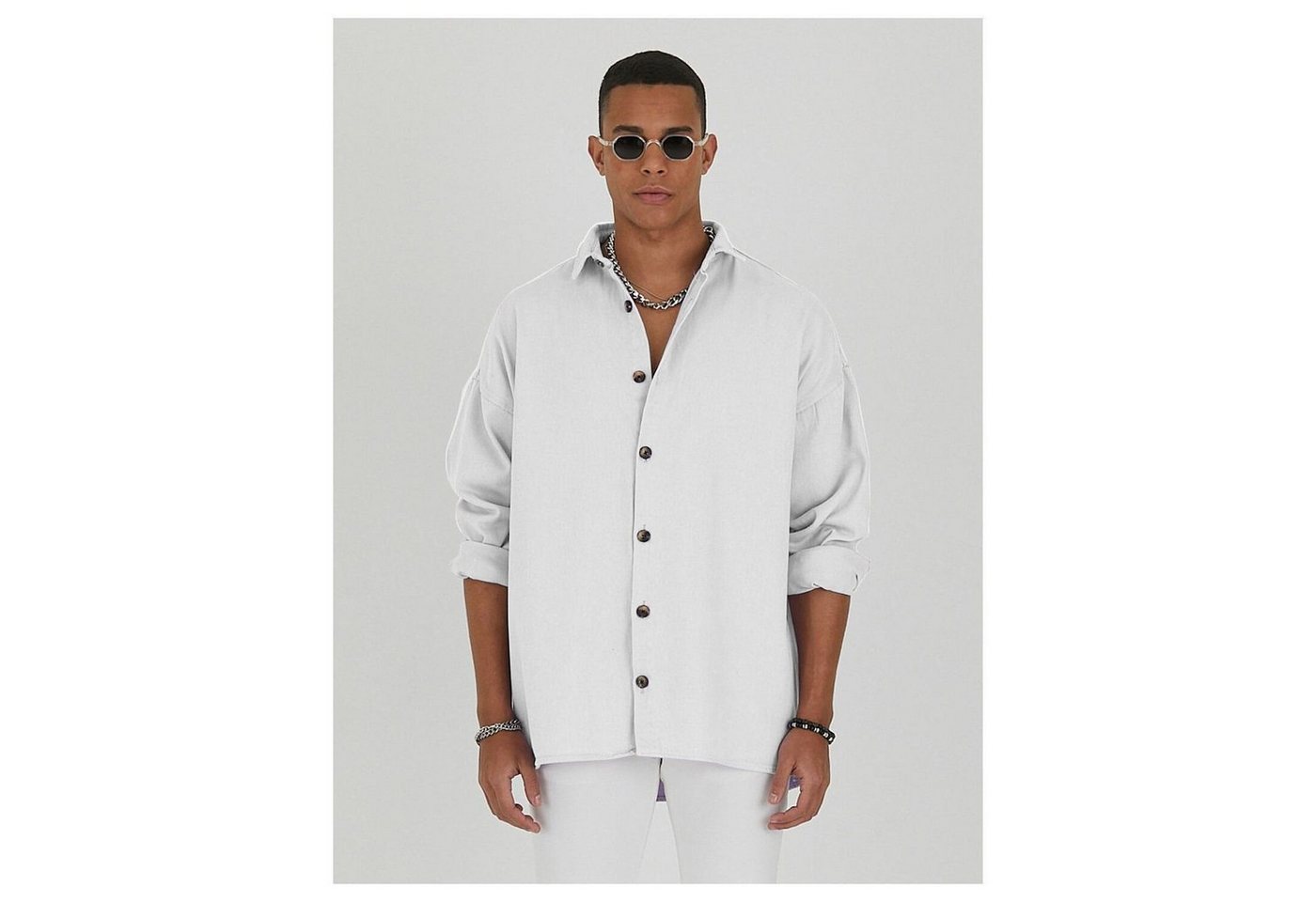 COFI Casuals Jeanshemd Jeanshemd Oversize Cotton Hemd 100% Baumwolle von COFI Casuals