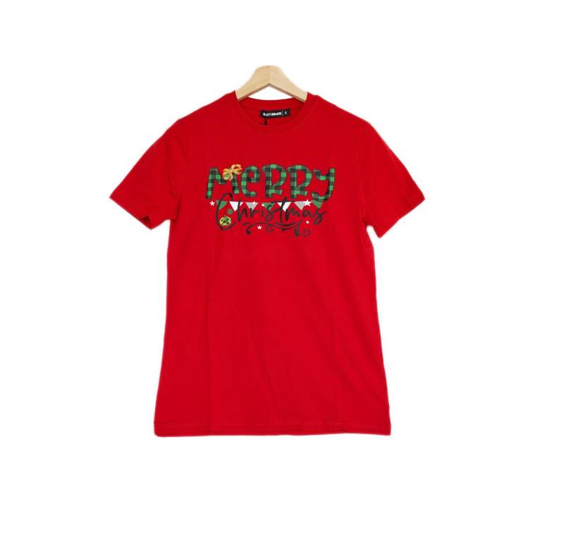 COFI Casuals Rundhalsshirt Weihnachs-T-shirt in Rot - Unisex, 100% Baumwolle (1-tlg) von COFI Casuals