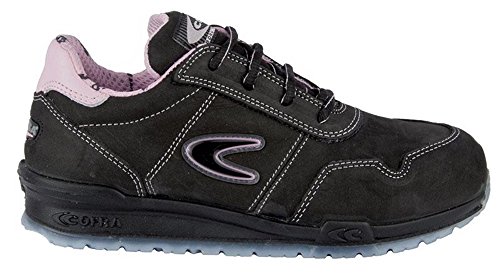 COFRA, moderner, Leichter Sicherheitshalbschuh für Damen Alice S3 SRC im Sneaker-Look (40, schwarz - rosa) von COFRA