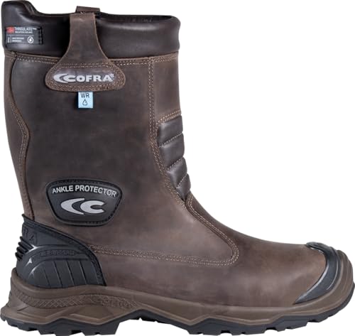 COFRA WOERDEN S7S 41 GRÖSSE 41 Ranger-Stiefel aus braunem Nubukleder, wasserabweisend, Frostschutzmittel -25°, Abriebfest, Sicherheitsstiefel mit Zehenkappe und Klinge von COFRA
