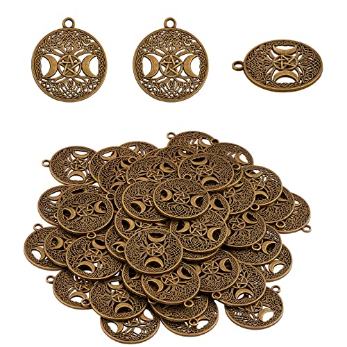 COGCHARGER 60 Stück Leben des Baumes Mond Charm-Anhänger Dreifachmond Göttin Anhänger Antike Bronze für Schmuck, Halsketten, Ohrringe, Handwerk COGCHARGER 60 Stück Leben des Baumes Mond Charm-Anhänger Dreifachmond Göttin Anhänger Antike Bronze für Schmuck, Halsketten, Ohrringe, Handwerk von COGCHARGER