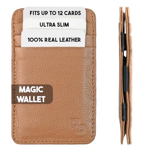 COGOBUSH Magische Ledergeldbörsen für Herren – klassisches Design, einzigartiger Kartenhalter aus Leder – stilvolle und langlebige Herren-Geldbörsen aus Leder (schwarz) und (braun), Braun, Faltbar von COGOBUSH