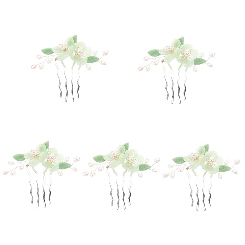 COHEALI 5st Alte Haarnadel Haarkamm-clip Brautblumen Kopfschmuck Hochzeit Perlenhaarkamm Traditionelle Traditionelle Haarnadel Floraler Haarkamm Glas Original Design Stift Mädchen von COHEALI