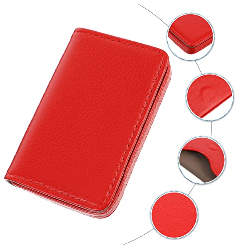 COHEALI 1 Stück Karton Kartenpaket Inhaber Eines Kreativen Unternehmens Portemonnaie Leder Geldbörse Lederbeutel Tragbare Halterung Mini-Halter Koffer Pu Magnetische Anziehungskraft Rot von COHEALI