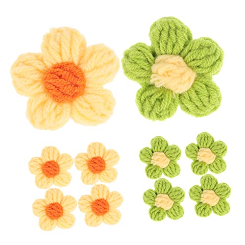 COHEALI 10st Haarnadel Zubehör Gestrickte Blumen Gehäkelte Blumenverzierungen Künstliche Gestrickte Wollblumen Kopfschmuck Selber Machen Häkelblumen Kleinkind Erdfarben Garn Combo-platte von COHEALI