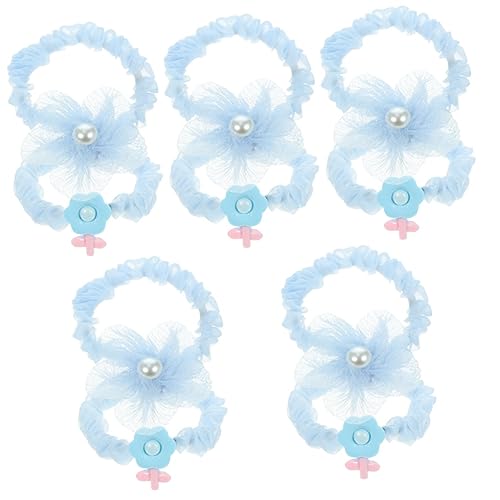 COHEALI 10 Stück Tüll-Schmetterlings-Haargummis Blaue Haar-Accessoires Blumen-Haar-Accessoires Süße Gummi- Garn- Kunststoff-Kopfbedeckungen Für Kinder Blau von COHEALI