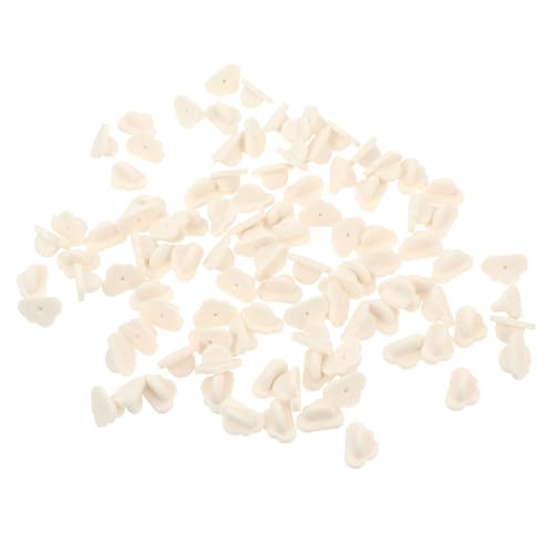 COHEALI 100 Stück Brooch Clutch Weiße Wolken Kunststoff Anstecknadel Ersatzverschluss für DIY Bastelbedarf Sicherer Halt Halbrunder Griff Vielseitig Einsetzbar für Abzeichen und von COHEALI