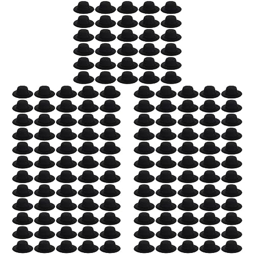 COHEALI 150 Stk Mini-hut Verschleißfeste Kleine Hüte Schwarze Formelle Hüte Miniatur-puppenhüte Hut-anhänger Puppenhüte Zum Basteln Schwarze Kappen Kawaii Milchtee Damen Zitronentee Stoff von COHEALI