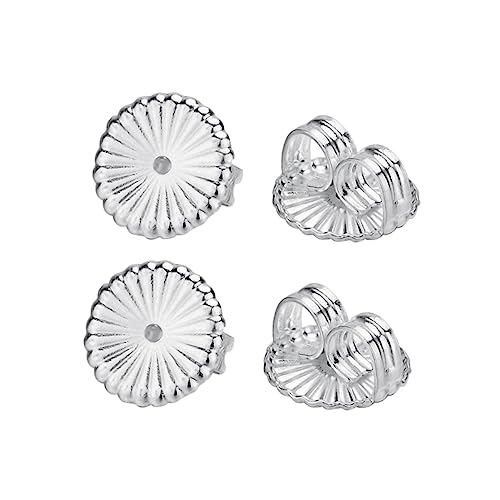 COHEALI 2 Paar Silber Ohrstecker Ohrmuttern Ersatz Ohrschutz Komfortabel Sicher Für Damen Mädchen Groß von COHEALI