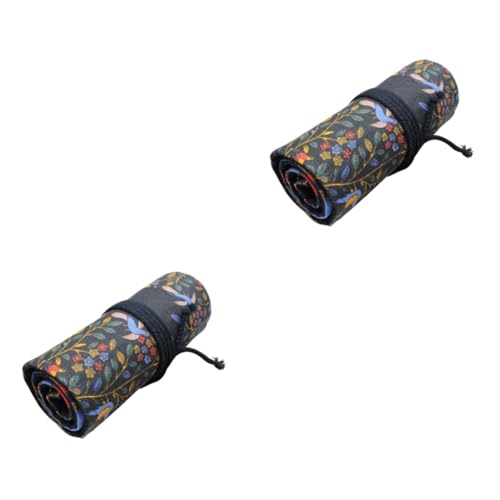 COHEALI 2 Stück 36 Pinselhalter Für Künstler Pinsel-Rollup Künstlerpinselhalter Buntstifte Mit Etui Federmäppchen Farbstift-Set Canvas-Beutel Männer Und Frauen Leinentasche Handbuch von COHEALI