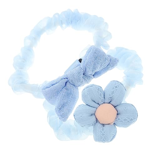 COHEALI Haarschmuck Für Kinder 2 Stück Haarschmuck Blumen-Haarschmuck Kinder-Haarschmuck Blau Haarschmuck Kopfbedeckung Mädchen Gummi Garn Kunststoff-Fliege Blau Haargummis Für Kinder von COHEALI