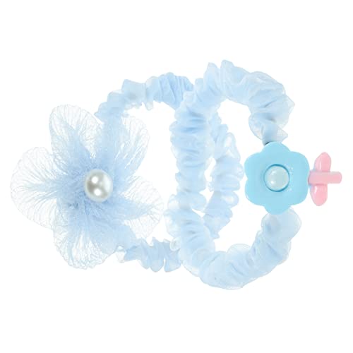 2 Stück Tüll Schmetterling Scrunchie Kinderhaarschmuck Blumenhaarschmuck Blau Haarschmuck Kopfbedeckung Gummi Garn Kunststoff Die Blumen Kind Blau von COHEALI