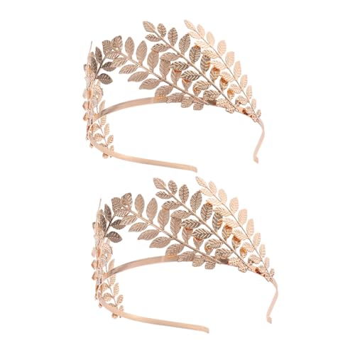 COHEALI 2 Stück Vintage Gold Lorbeerkranz Haarreif Teiliges Römische Göttin Kopfschmuck Hochzeitsaccessoire Sicherer Sitz Elegantes Griechisches Design für Braut und Fest von COHEALI