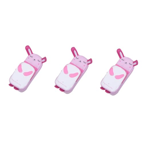 COHEALI 3St Federtasche mit großem Fassungsvermögen PU-Stifttasche Kinder federmäppchen Cute Pencil case Federbeutel Bedrucken Pu-Stiftbeutel Hohe Kapazität Schreibwaren-Box Rosa von COHEALI