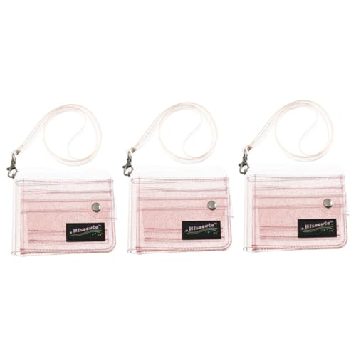 COHEALI 3St Geldbörse Brieftasche Light Swallet tatsächl Glitter spannverschluss umzugsetiketten The Security Halter mit Aufhängelasche Gleiterhalter Falten Kartenhalter Klipp Mädchen Rosa von COHEALI