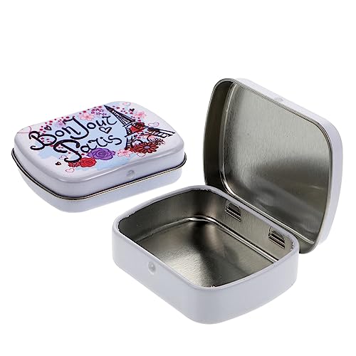 COHEALI 4 Stück Aufbewahrungskiste Tragbarer Schmuckorganisator Pille Mini-bonbondose Kleiner Behälter Seifenbehälter Lippenbalsam Dose Schreibwarenregal Muschelschale Eisen Multifunktion von COHEALI