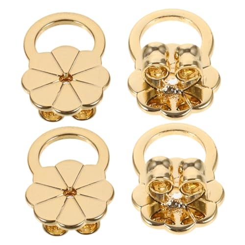 COHEALI 4 Stück Goldene Ohrstecker Verschlüsse mit Pflaumenblütenform Stabile Drop Unterstützung Hypoallergen Sicherer Halt für Damen und Herren Ohrstecker Rückseiten Ersatz von COHEALI