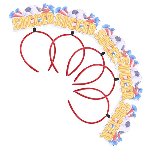 COHEALI 5st Stirnband Für Fußballfans Fußball-party-stirnband Kopfbedeckung Zum Thema Fußball Wettbewerbsbedarf Cheerleader-haarreifen Fußball-stirnband Haarband Kleidung Buchstabe Vlies von COHEALI