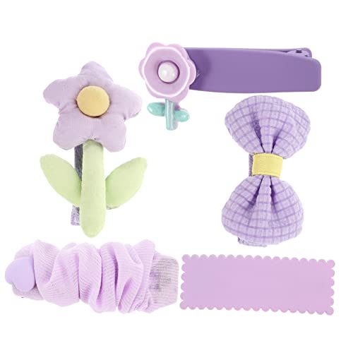 COHEALI 5st Tüll Schmetterling Haarspange Haarschleifenklammern Für Mädchen Blumenspangen Für Einfarbige Haaraccessoires Blumen-entenschnabel-haarspange Kind Violett Haarschmuck Plastik von COHEALI