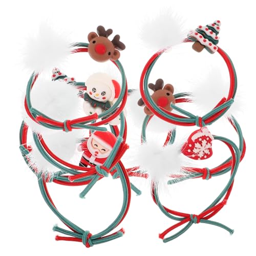 COHEALI 5st Weihnachts Haars Eile Weihnachts-kopfschmuck-accessoires Süße Haargummis Weihnachtliches Elastisches Haarseil Haargummis Für Kinder Haarbänder Gummiband Mädchen Samt Niedlich von COHEALI