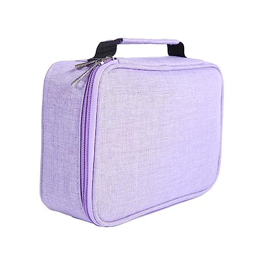 COHEALI 72 Buntstift-Organizer Bleistift Tragetasche Federmäppchen Große Aufbewahrungstasche Für Stifte Pinsel-Organizer-Tasche Buntstifte Farbstift Kosmetik Violett Reisen Reißverschluss von COHEALI