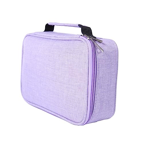 COHEALI 72 Bleistift Tragetasche Organizer Für Federmäppchen Buntstift-Organizer Kosmetikpinseletui Reißverschluss-markentasche Farben Bleistift Violett Reisen Groß Make-up-pinseletui von COHEALI