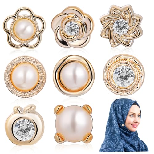 COHEALI 8 STK Stift Hijab Magnete Kopftuch Magnete Magnetische Pins Magnetische Hemdknöpfe Schal Magnetnadel Perle magnetischer Schalverschluss Magnetknöpfe für Hemden Hijab-Knöpfe Abs von COHEALI