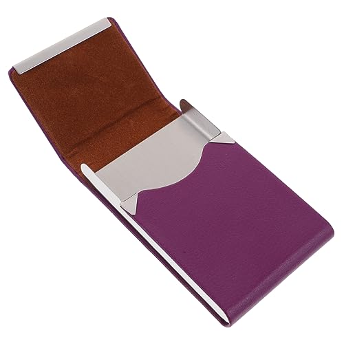 COHEALI Geschäftskartenhalter kreditkartenhalter Credit Card Holder Card Box Präsentationskartenhalter Brieftasche für Visitenkarten Hohe Kapazität Visitenkartenetui Damen Metall Violett von COHEALI