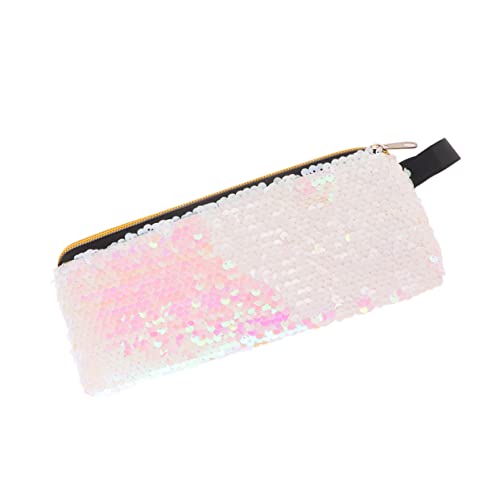 COHEALI Glitzer-Kosmetiktasche Handstift Stift-Organizer-etui Federmäppchen Aus Pailletten Glitzer Federmäppchen Tragbare Stifttasche Rosa Kosmetiktasche Beutel Muschelschale Handtasche von COHEALI