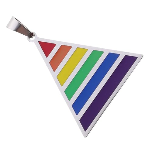 COHEALI Herren Halskette mit Dreieckigem Titanstahl Anhänger Langlebiges Pride Schmuckstück Modisches Neck Jewelry für Alltag Party und Festliche Anlässe Individuelles Statement von COHEALI