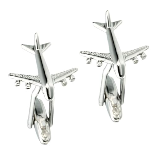 COHEALI Herren Manschettenknöpfe Flugzeugform Manschettenknöpfe für Hemden und Anzüge Dekorative Cufflinks für Besondere Anlässe Hochwertige Verarbeitung und Langlebiges Design Perfektes von COHEALI