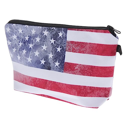 COHEALI Kosmetiktasche Mit Flagge Kosmetikstifttaschen Portemonnaie Kosmetiktasche Mit Us-Flagge Retro-bleistifttasche Wechselgeldbeutel Münzbeutel Us Flagge Mäppchen 3D Lagerung Polyester von COHEALI