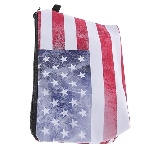 COHEALI Kosmetiktasche mit Flagge Kosmetiktasche mit Reißverschluss Patriotische Kulturbeutel zwiebelschneider verbandsschere Mäppchen Kompakte Kosmetiktasche tragbar Bleistift Taschen 3D von COHEALI