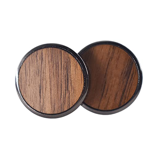 COHEALI Runde Holzmanschettenknöpfe aus Schwarzem Walnuss und Ahornholz Langlebige Praktische Hemdknöpfe aus Massivem Holz für Herrenhemden Stilvoll und Einfach zu Tragen von COHEALI
