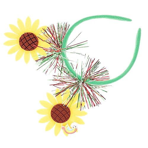 COHEALI Sommer-sonnenblumen-stirnband Passen Sie Den Blumenkopfschmuck An Böhmische Haarbänder Sonnenblumen-kopfschmuck Sonnenblumen-brautkopfschmuck Schal Mädchen Fräulein Plastik von COHEALI