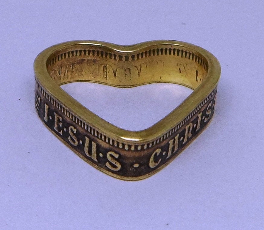 Herzanhänger Aus Jesus Christ Token Münzring Mit 60 cm Kette Herzanhänger Aus Jesus Christ Token Münzring Mit 60 cm Kette von COINRINGSandTHINGS