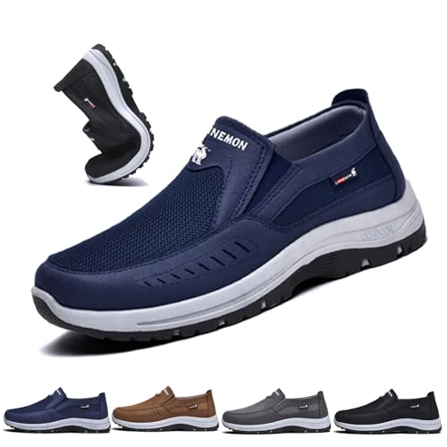 COITROZR Freizeitschuhe for Herren Orthopädische Schuhe rutschfeste Wanderschuhe Sportschuhe for Herren Bequeme und Atmungsaktive Schuhe Reiseschuhe(Blue,45 EU) von COITROZR