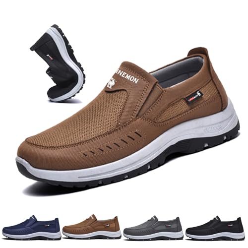 COITROZR Freizeitschuhe for Herren Orthopädische Schuhe rutschfeste Wanderschuhe Sportschuhe for Herren Bequeme und Atmungsaktive Schuhe Reiseschuhe(Brown,44 EU) von COITROZR