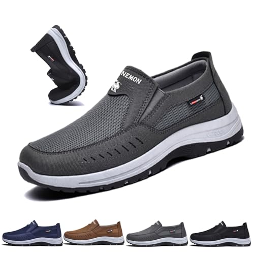 COITROZR Freizeitschuhe for Herren Orthopädische Schuhe rutschfeste Wanderschuhe Sportschuhe for Herren Bequeme und Atmungsaktive Schuhe Reiseschuhe(Gray,44 EU) von COITROZR