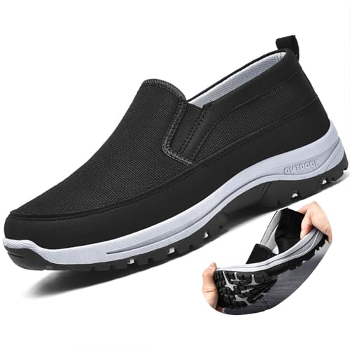 COITROZR Freizeitschuhe for Herren Orthopädische Schuhe rutschfeste Wanderschuhe Sportschuhe for Herren Bequeme und Atmungsaktive Schuhe Reiseschuhe (Color : Black, Size : 40 EU) von COITROZR
